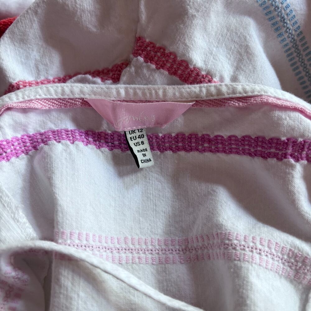 Joules Abby Multicolor Stripe Cotton Summer Midi Dress‎ Button Front US 8 - Picture 9 of 9
